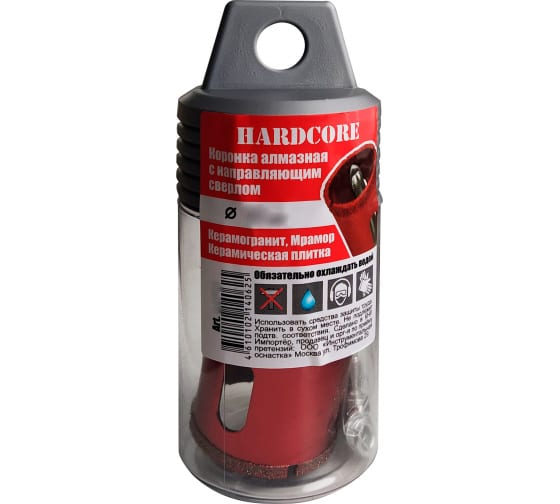 Коронка алмазная по керамограниту и мрамору с напр.сверлом 20 мм "Hardcore" 154020