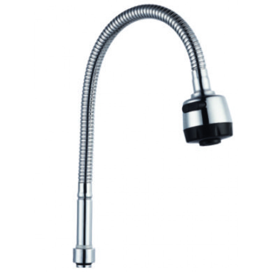 DK-750B Гибкий излив для кух-го смесителя хром с черными вставками