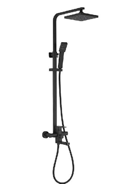A8322F Душ. система с троп. душем и смесителем. Черный