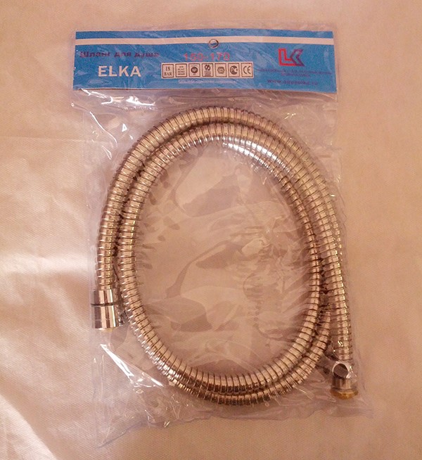 095 Шланг для душа растяжной 150-170 см, d 14 мм, внутренний шланг EPDM, двойной замок