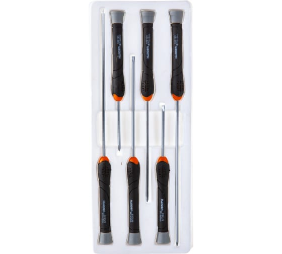 550123 Набор отверток для точных работ CRV, 2-комп. рукоятка, 6 шт., в пласт. пенале// HARDEN