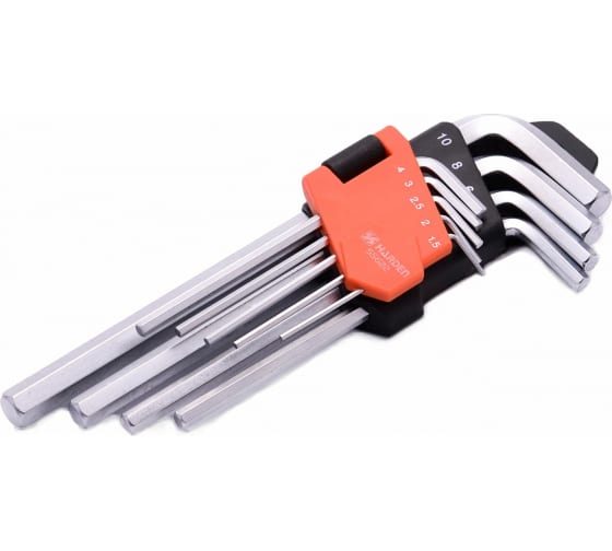 540605 Набор ключей имбусовых шестигранных HEX, 18 см., CRV,  9 шт.// HARDEN