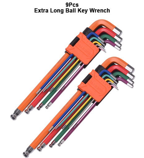 540615 Набор ключей имбусовых шестигранных HEX с шарообразной головкой, 25 см., CRV,  9 шт.// HARDEN