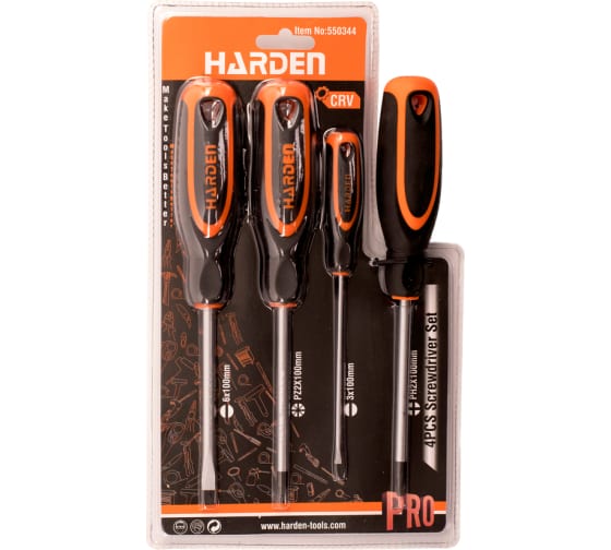 550344 Набор из 4-х отверток серии Джет CRV SL3/SL6/PH2/PZ2// HARDEN