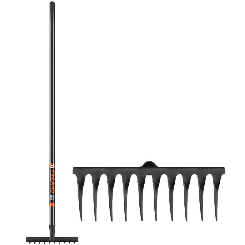 ГРАБЛИ С ЧЕРНЫМ ЧЕРЕНКОМ 10 ЗУБЬЕВ FINLAND 1704-Ч