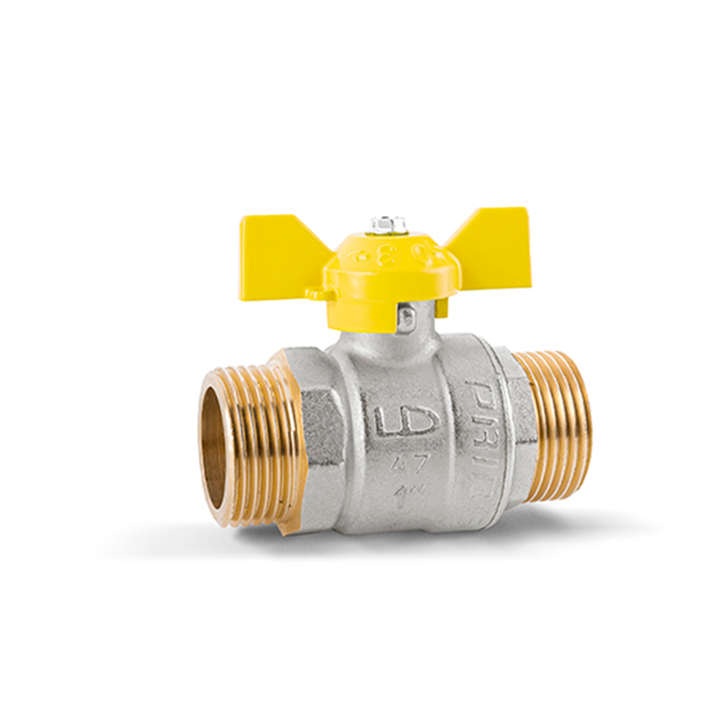 Кран шаровой латунный LD Pride 47.15.Н-Н.Б GAS Ду 15 Ру 40 бабочка (20)