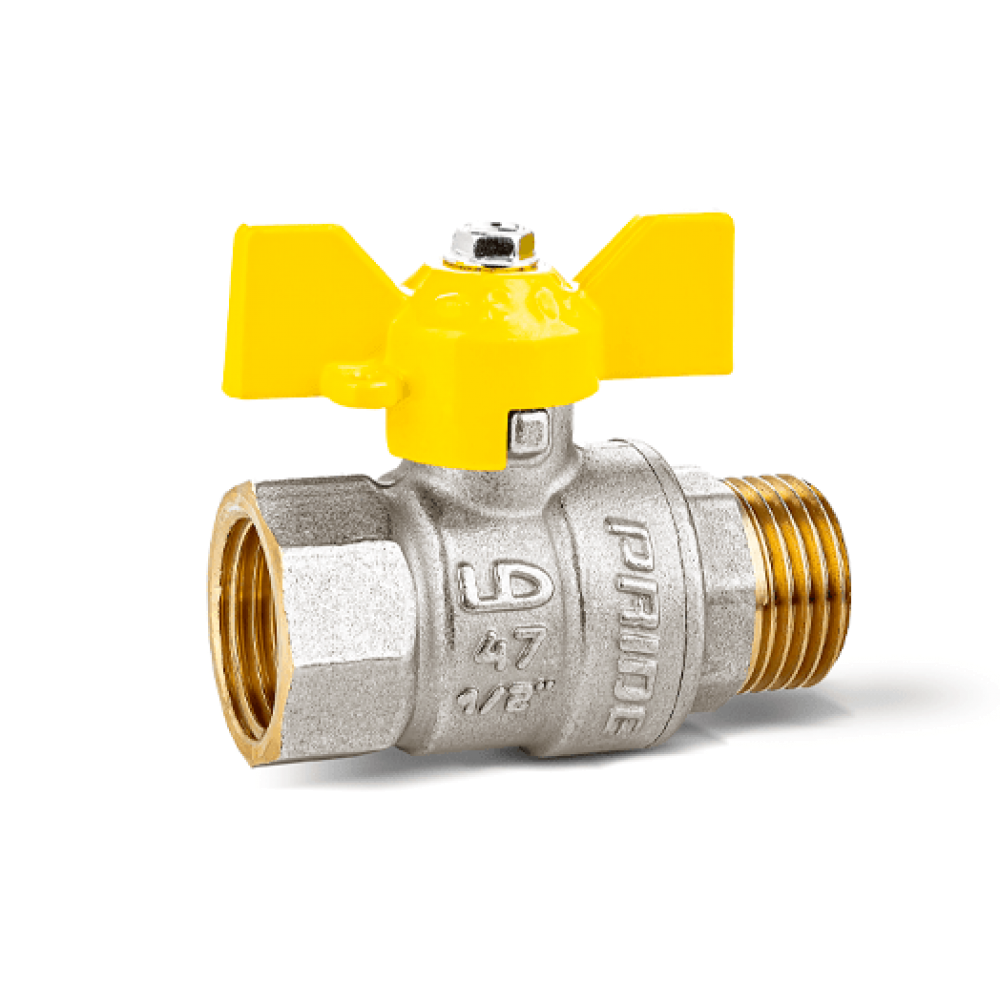 Кран шаровой латунный LD Pride 47.20.В-Н.Б GAS Ду 20 Ру 40 бабочка (22)