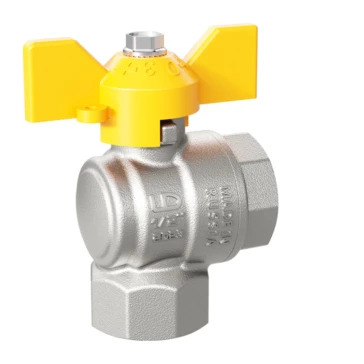 Кран шаровой латунный угловой LD Pride 47.15.B-B.У.Б GAS Ду 15 Ру 40 бабочка