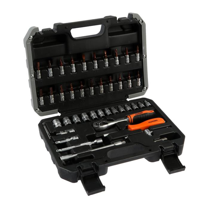 510346 Набор инструментов автомобтльный профессиональный 1/4" 46 предметов CRV//HARDEN