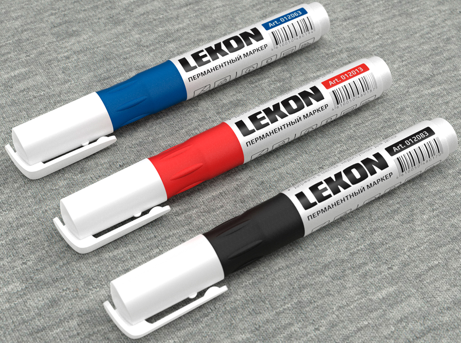 Маркер LEKON ReFresh перманентный заправляемый 10/100/1600 СИНИЙ 012063