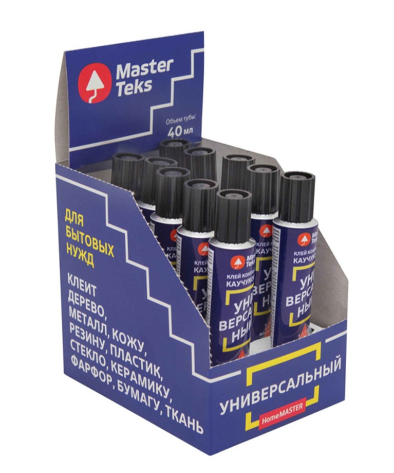 Клей контактный каучуковый MasterTeks HomeMaster универсальный 40 мл желтозеленый