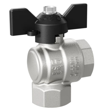 Кран шаровой латунный угловой LD Pride 47.15.B-B.У.Б  Ду 15 Ру 15 бабочка (15)