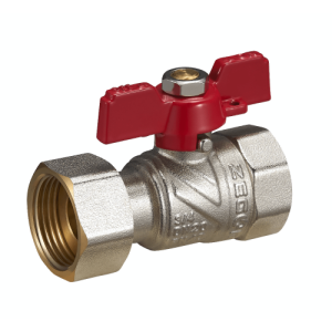 FUB11 Кран шаровый прямой латунный1/2 полнопроход. с накид.гайкой бабочка