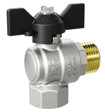 Кран шаровой латунный угловой LD Pride 47.15.B-Н.У.Б  Ду 15 Ру 15 бабочка (16)