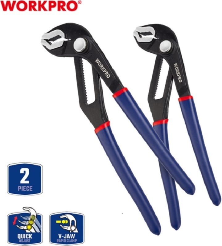 Набор 2 шт, Клещи переставные WORKPRO 200мм  и 250мм  быстрорегулируемые WORKPRO WP201005