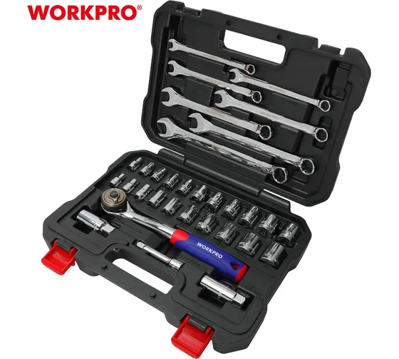 Набор 6-гранных торцевых головок 3/8 в кейсе 32шт.WORKPRO  WP202528