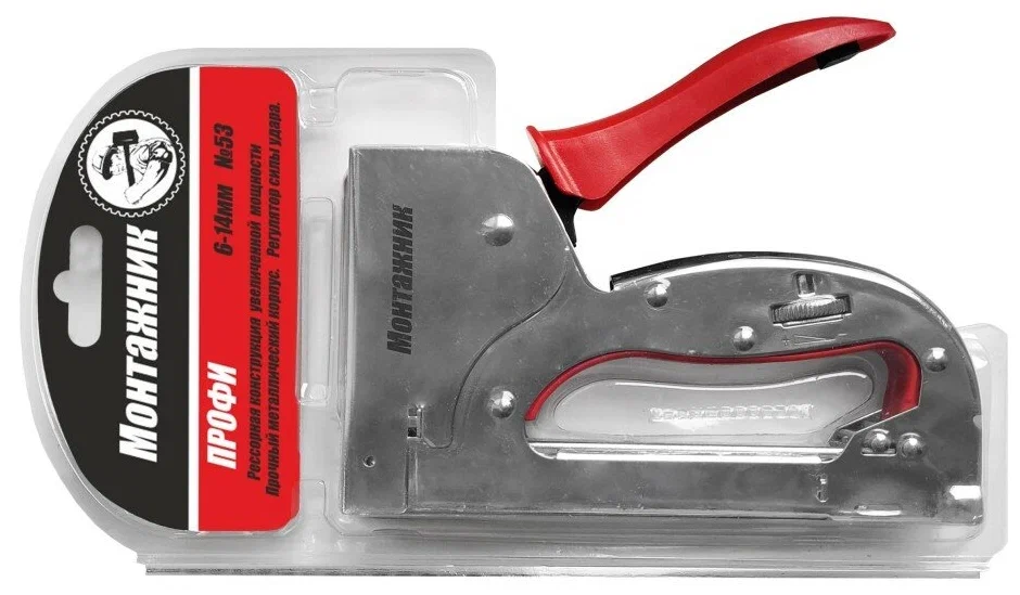 Степлер для скоб 4-14х0,7 мм "Монтажник" Профи 600303