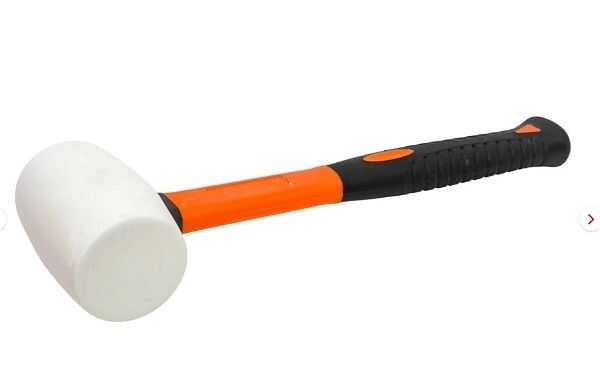 590435 Киянка резиновая белая, фиберглассовая ручка, 500 гр.// HARDEN