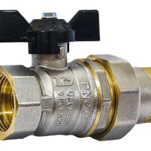 Кран шаровой латунный LD Pride 47.25.В-ГШ.Б с АМЕРИКАНКОЙ Ду 25 Ру 40 бабочка (6)