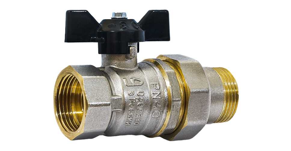 Кран шаровой латунный LD Pride 47.25.В-ГШ.Б с АМЕРИКАНКОЙ Ду 25 Ру 40 бабочка (6)